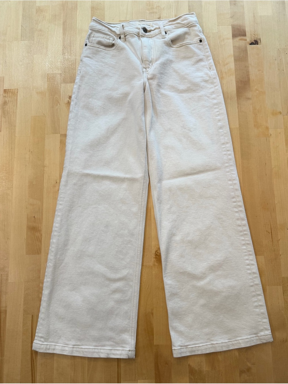 Outlander Denim High-Rise Wide Leg Women’s Jeans in Off-White